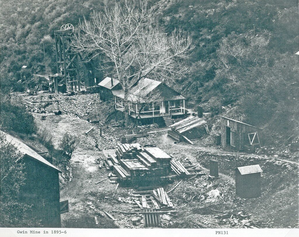 Gwin Mine: North Shaft Looking North, 1895