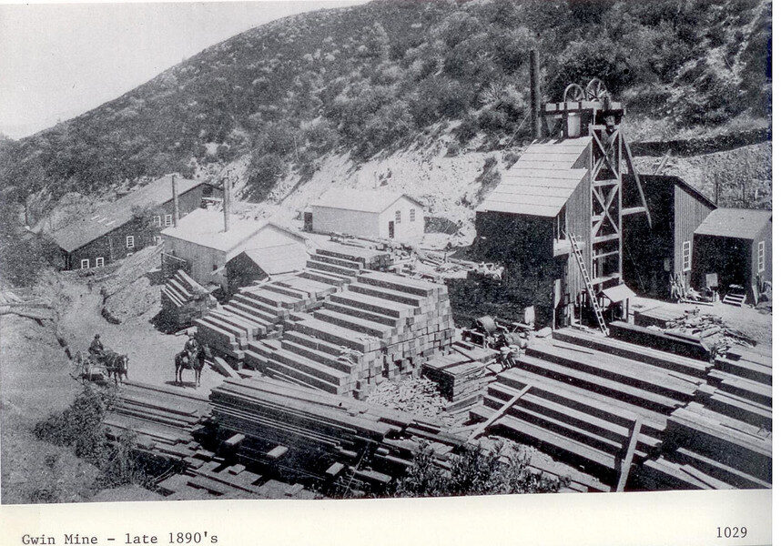 Gwin Mine: Wood Headframe and Small Mill, 1896-1897