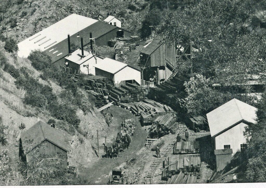 Gwin Mine: Wood Headframe and Big Mill, 1897-1900