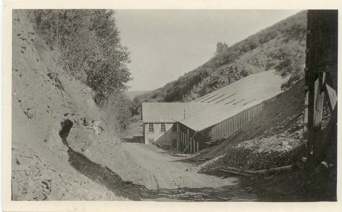 Gwin Mine: 100-Stamp Mill by the Road, Looking North