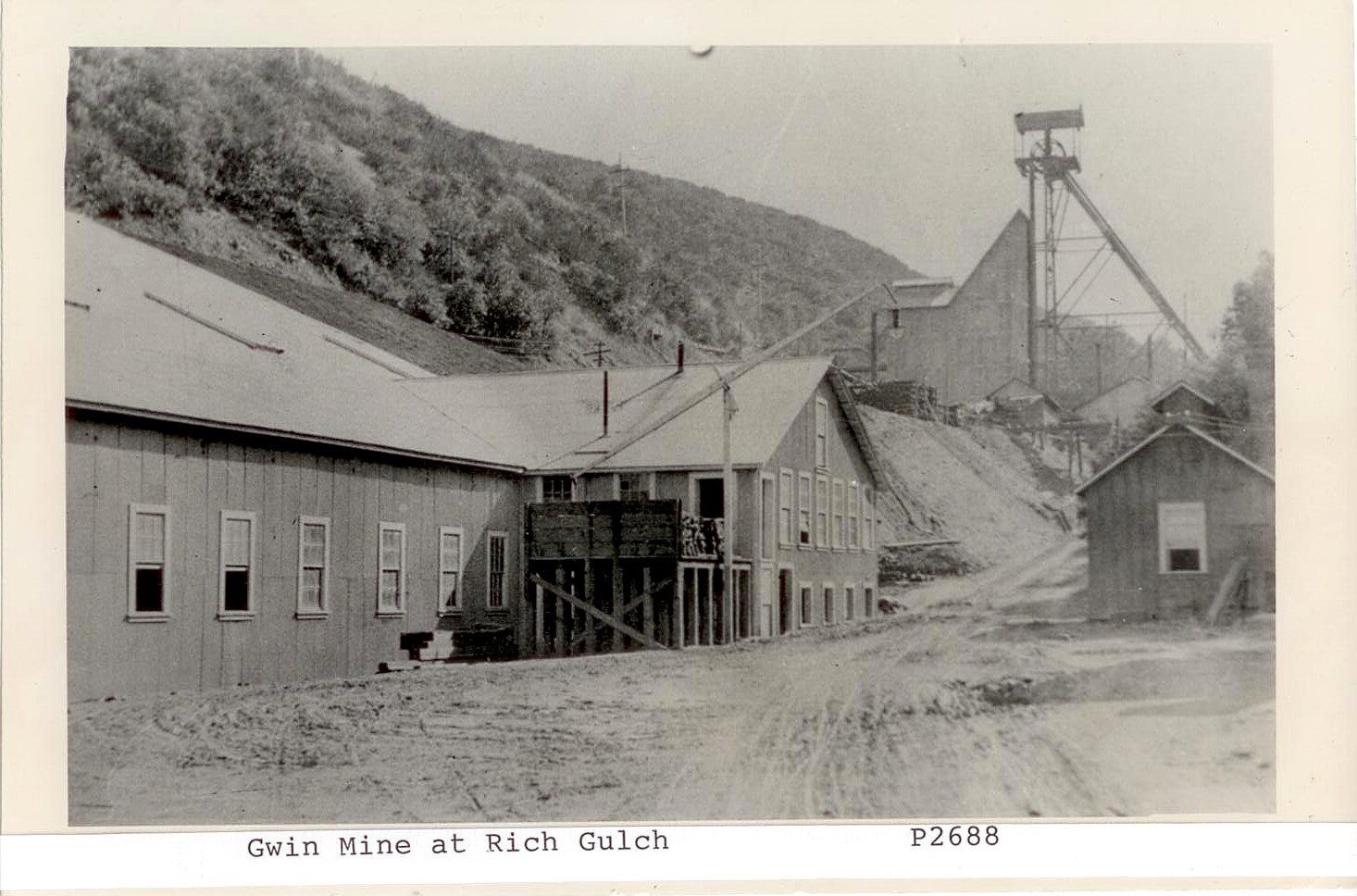 Gwin Mine: Mill with the New Steel Headframe, c. 1901